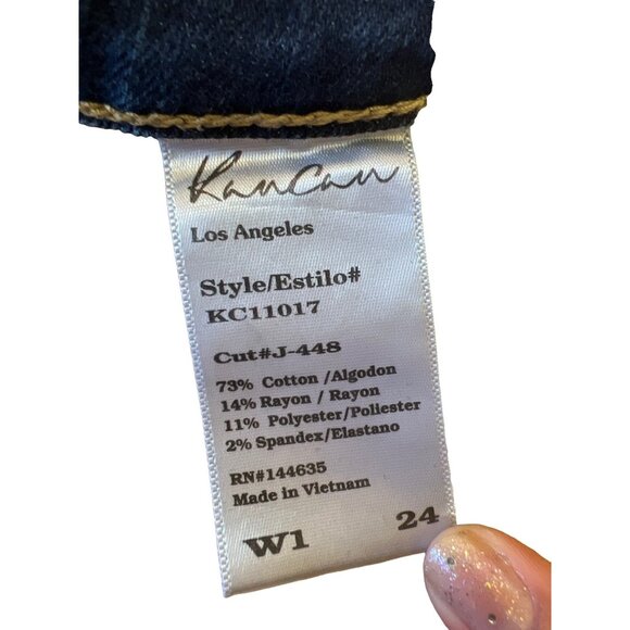 KanCan Womens Distressed Skinny Jeans W1 24 Blue Denim Mid-Rise 73% Cotton - Picture 5 of 7